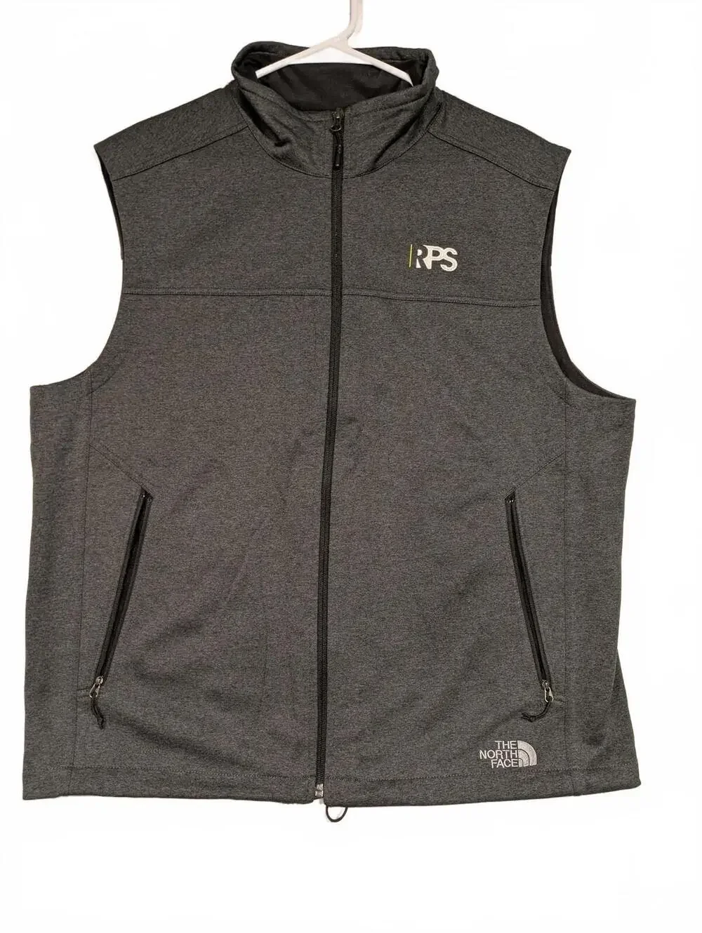 The North Face Gray Softshell Fleece Lined Full Zip Vest Outdoor Hiking Mens XL